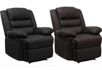 Luxury PU Leather Recliner Armchair - Two Colours Available
