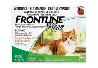 Six-Pack of Frontline Cat or Dog Flea Treatment Range - Options for Small, Medium, Large or Extra-Large Dog Treatment