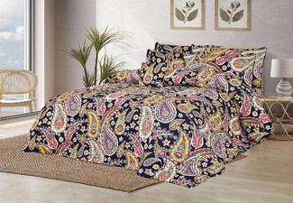 Six-Piece 600TC Printed Sateen Quilt Cover Set - Available in Six Styles & Two Sizes