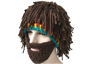 Handmade Bearded Rasta Knitted Wool Hat