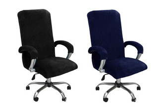Velvet Office Chair Cover with Armrest Cover - Three Colours & Two Sizes Available - Option for Two