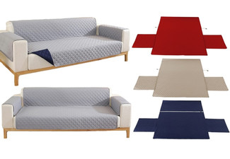 Reversible Water-Resistant T-Shaped Sofa Cover - Available in Four Colours & Four Options