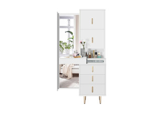 Freestanding Dressing Cabinet with Full Length Mirror & Storage Drawers