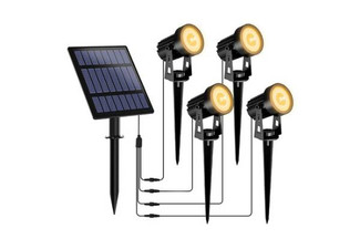 Solar Outdoor Garden Spotlight - Available in Two Light Colours & Option for Four or Six Headlights