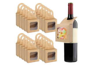 25-Piece Kraft Paper Wine Bottle Box with Window