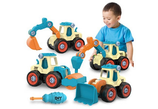 Four-Pack of Truck Excavator Toys - Two Colours Available