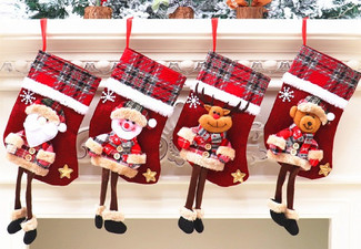 Four-Piece Christmas Stockings Classic Kit Decor - Available in Eight Styles & Three Sizes