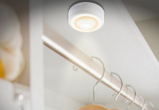 Three-Pack of LED Cabinet Lights with Remote - Option for Six-Pack