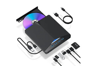 Portable External USB 3.0 UHD 4K Blu Ray Drive Burner for Laptop