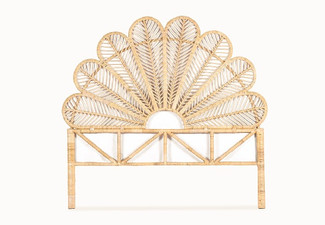 Rattan Peacock Bed Headboard - Two Sizes Available