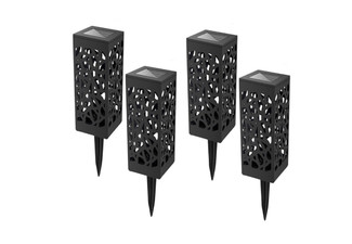 Four-Pack Cool White LED Solar Garden Stake