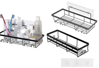 Two-Piece Bathroom Shower Organiser Rack - Two Styles Available