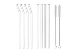 Eight-Piece Glass Straw Set