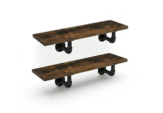Two-Pack Industrial Floating Wall Shelves - Three Options Available