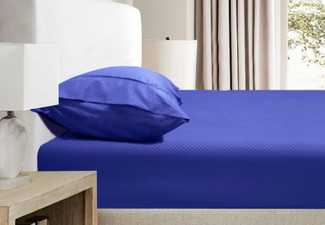 Ramesses 2000TC Bamboo Embossed Fitted Sheet Combo Set - Available in Seven Colours & Four Sizes