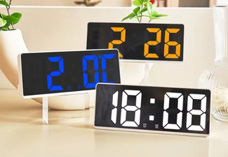 Battery-Powered Voice Control Snooze LED Digital Alarm Clock - Six Options Available