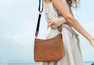 Women's Leather Crossbody Bag - Available in Three Colours & Option for Two-Pack