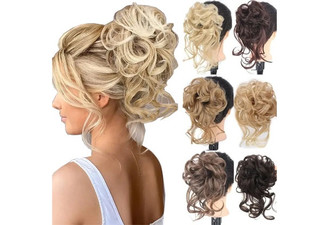 Messy Curly Chignon Hair Bun Scrunchie Extensions - Nine Styles Available