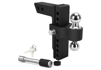 12000lbs Adjustable Trailer Hitch Mount with Dual Tow Balls & Double Key Locks