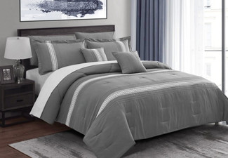 Seven-Piece Oversized Comforter Set - Three Sizes Available