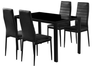 Tempered-Glass Dining Table 4 Chairs