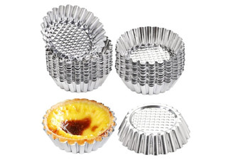 Stainless Steel Flower-Shaped Mini Tart Tin Pans - Option for Two-Set