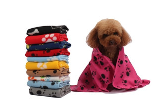 Pet Paw Print Blanket - Eight Colours & Three Sizes Available