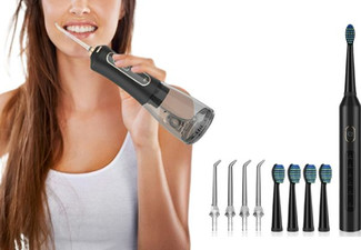 Electric Toothbrush with Cordless Water Flosser