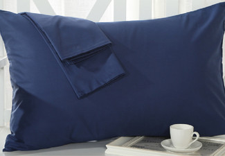 Two-Pack Cotton Pillowcase - Six Colours Available & Option for Four-Pack