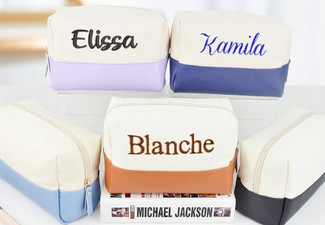 Custom Name Embroidered Makeup Bag