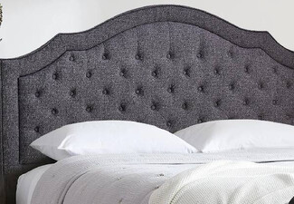 Palmas Elegant Double Linen Grey Headboard