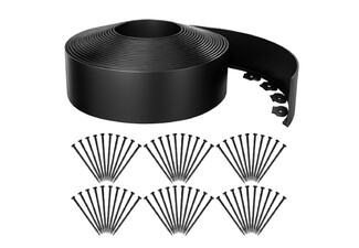 Garden Plastic 20mx12cm Edging Roll Kit