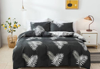 Three-Piece Microfiber Duvet Cover Set in Silver Fern - Three Sizes Available