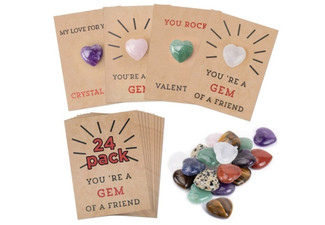 24-Pack Valentine Gift Cards and Gem - Available in Random Colours & Option for 48-Pack