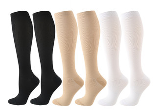 Three-Pair of Knee High Compression Socks - Available in Three Sizes