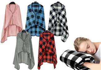 Three-in-One Soft Travel Blanket - Five Colours Available