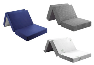 Removable Cover Trifold Foam Mattress - Three Sizes & Four Options Available