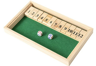 Two-Player Wooden Shut The Box Dice Board Game