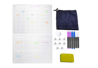 Two-Piece Magnetic Dry Erase Set for Refrigerator