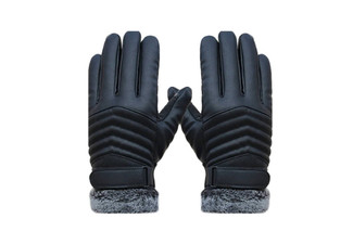 PU Leather Winter Warm Gloves for Skiing, Cycling & Hiking