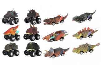 Six-Pack Pull-Back Dinosaur Toys Set - Two Options Available