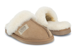 Ugg Australian-Made Water-Resistant Essentials Fur Trim Unisex Sheepskin Scuffs - 10 Sizes Available