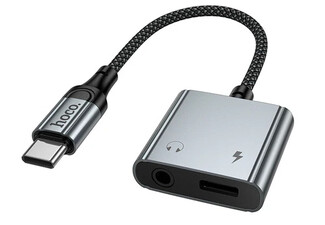 Hoco 2 in 1 USB-C to Aux & USB-C Adaptor