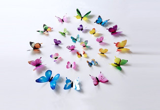 3D Luminous Butterfly Wall Stickers - Six Colours Available