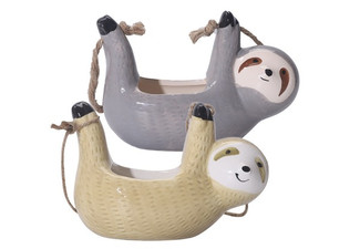 Sloth Hanging Planter for Succulents & Indoor Plants - Two Colours Available