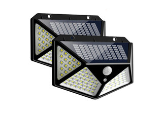Four-Pack 100-LED Solar Wall Light with Three Modes