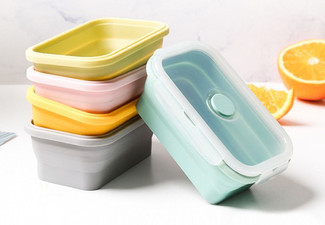 Silicone Folding Lunch Box - Five Colours, Four Sizes & Option for Three Available