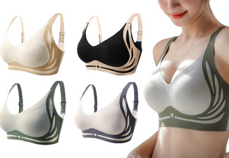 Super Gather Wireless Push-Up Bra Lifting Anti-Sagging Bra - Available in Four Colors & Four Sizes & Option for Two-Pack