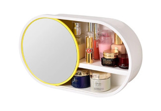 Soga 39cm Oval Wall-Mounted Mirror with Storage