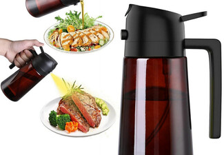 Kitchen 470ml Glass Oil Sprayer Dispenser - Available in Two Colours & Option for Two-Pack